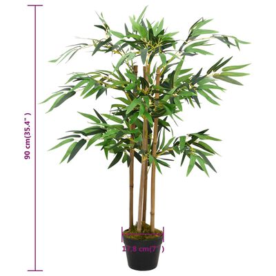 vidaXL Planta artificial de bambú Twiggy con macetero 90 cm