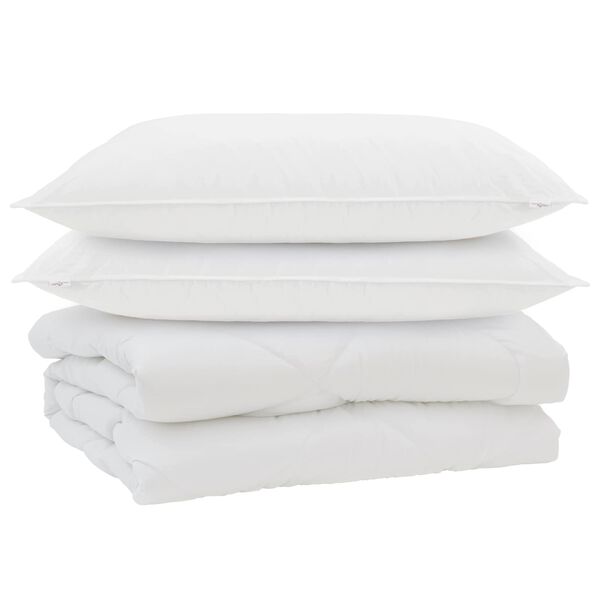 vidaXL Edred&oacute;n con almohada 3 pcs Microfibra