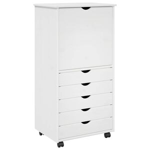 vidaXL Gabinete rodante 53 x 39 x 103 cm Madera de Pino Macizo