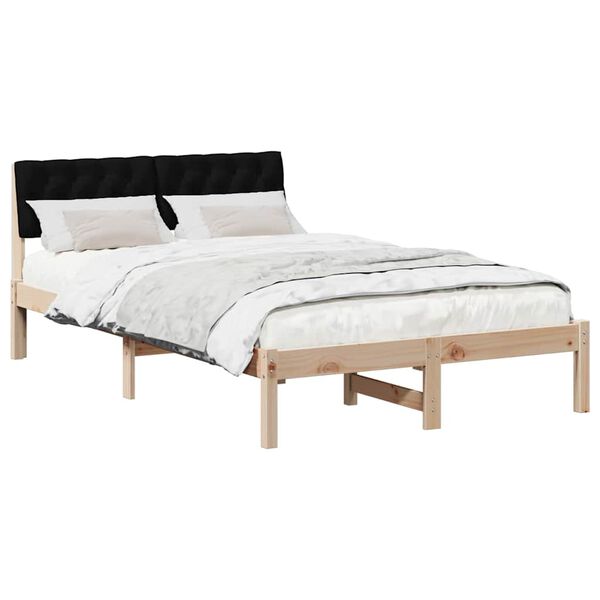 vidaXL Estructura de cama con cabecera Marrón y negro 120 x 190 cm