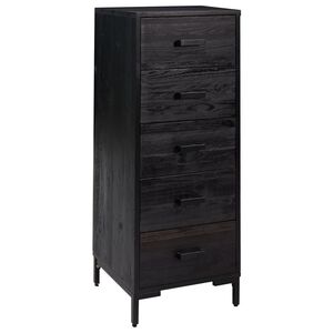 vidaXL C&oacute;moda de madera maciza de pino negro 42x35x110 cm