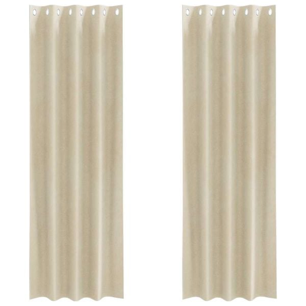 vidaXL Cortinas opacas 2 pcs Crema 140 x 260 cm Terciopelo