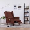 vidaXL Sill&oacute;n reclinable de masaje tela marr&oacute;n