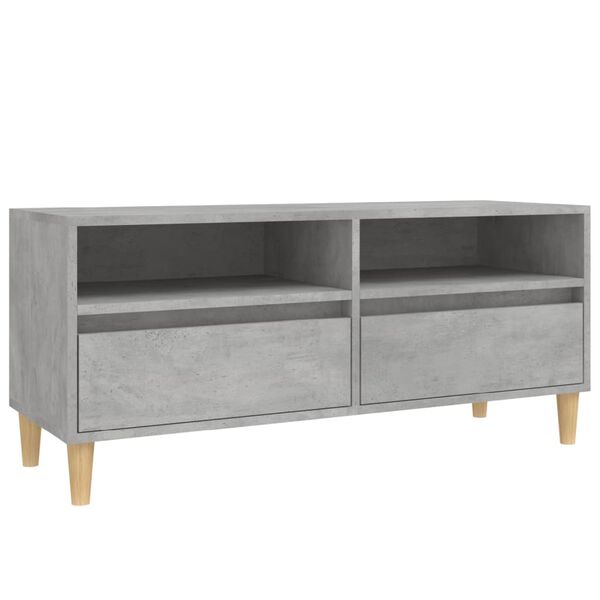 vidaXL Mueble de TV madera contrachapada gris hormig&oacute;n 100x34,5x44,5cm