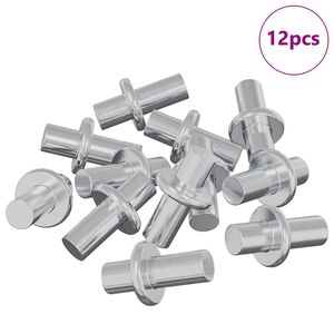 vidaXL Soporte de estante 12 pcs Plateado 8,6 x 8,6 x 14,6 mm Acero