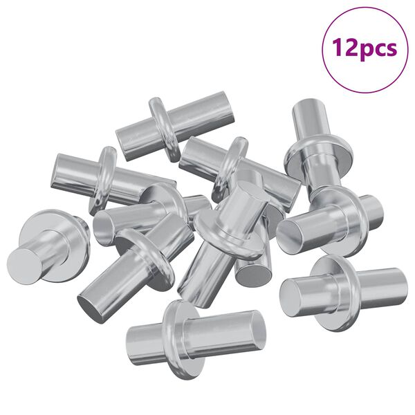 vidaXL Soporte de estante 12 pcs Plateado 8,6 x 8,6 x 14,6 mm Acero