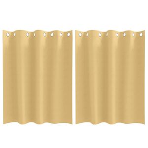 vidaXL Cortinas Opacas con Anillas 2 uds. Beige 140 x 140 cm Poli&eacute;ster