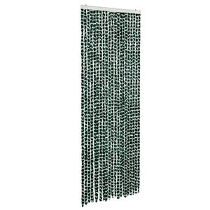 vidaXL Cortina antimoscas chenilla verde y blanco 90x200 cm