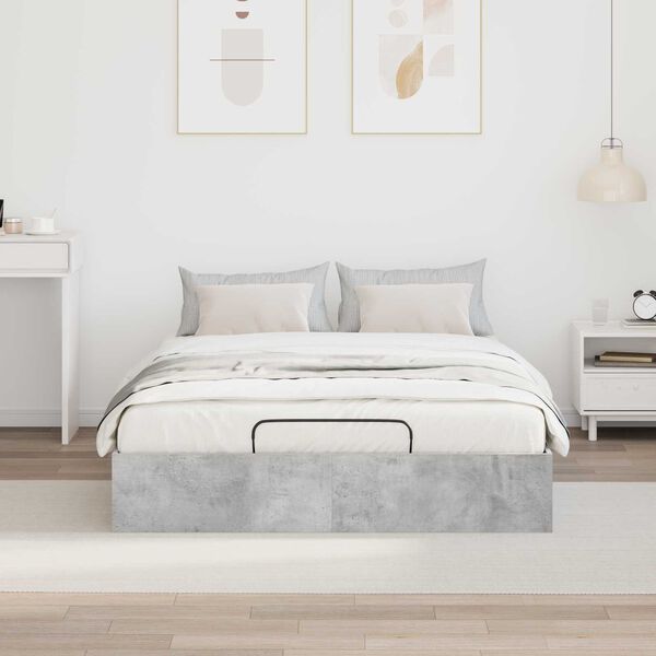 vidaXL Estructura de Cama Ottoman Gris Concreto 120 x 190 cm