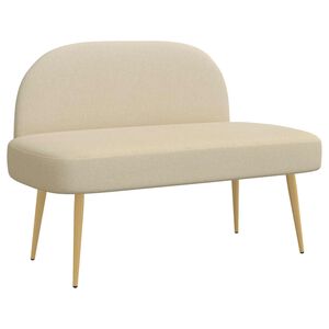 vidaXL Banco tapizado con respaldo Crema 110 x 60 x 76 cm Poli&eacute;ster