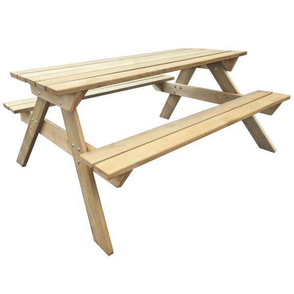 vidaXL Mesa de picnic de madera de pino 150x135x71,5 cm