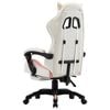 vidaXL Silla gaming con reposapiés cuero sintético rosa y blanco