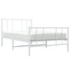 vidaXL Estructura cama sin colch&oacute;n con estribo metal blanco 80x200 cm
