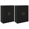 vidaXL Armario de pared 2 uds. Roble Negro 69,5 x 34 x 90 cm