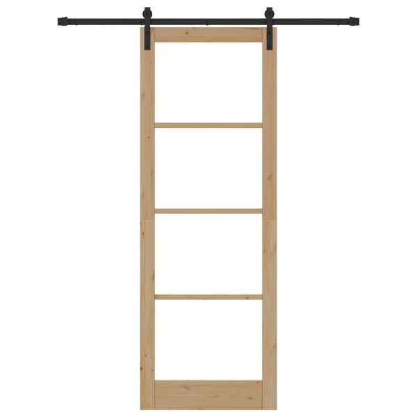 vidaXL Puerta Corredera ORKDAL Natural y negro 83 x 232 cm