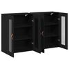 vidaXL Armarios de pared 2 pcs Roble Negro 69,5 x 34 x 90 cm