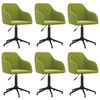 vidaXL Silla de comedor giratoria 6 uds terciopelo verde claro