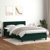 vidaXL Cama box spring con colch&oacute;n terciopelo verde oscuro 160x220 cm