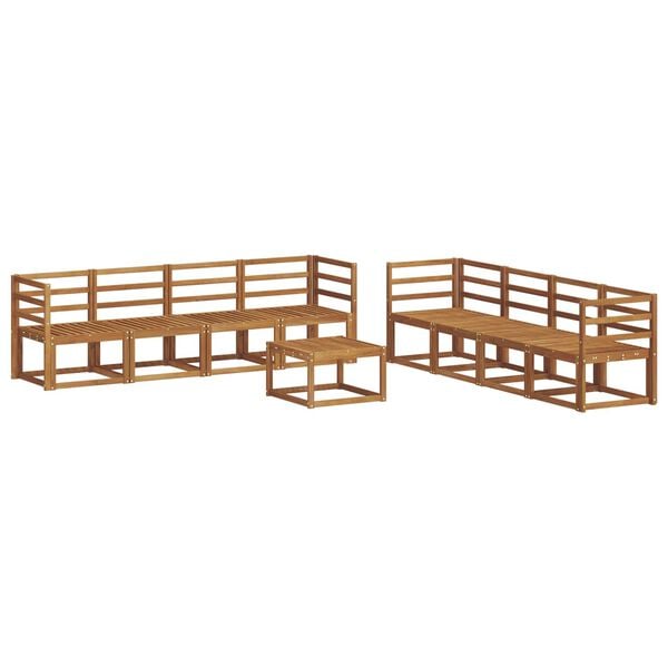vidaXL Conjunto de sof&aacute;s de exterior 9 pcs Natural