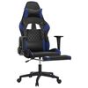 vidaXL Silla gaming con reposapi&eacute;s cuero sint&eacute;tico negro azul