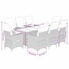 vidaXL Set comedor jard&iacute;n 9 pzas y cojines rat&aacute;n sint&eacute;tico gris