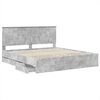 vidaXL Estructura de cama Gris Concreto 200 x 200 cm Madera Ingenieril