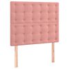 vidaXL Cama box spring colch&oacute;n y LED terciopelo rosa 90x190 cm