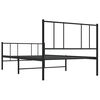 vidaXL Estructura cama sin colch&oacute;n con estribo metal negro 75x190 cm