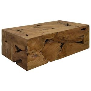 vidaXL Mesa de centro de teca genuina marr&oacute;n 90x50x30 cm