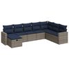 vidaXL Set de sof&aacute;s de jard&iacute;n y cojines 8 piezas rat&aacute;n sint&eacute;tico gris