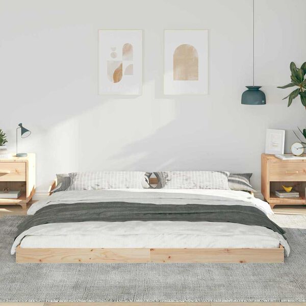 vidaXL Estructura de cama Marrón 180 x 210 cm Madera de pino macizo