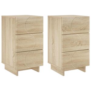 vidaXL Mesa de noche 2 pcs Roble Sonoma 33,5 x 34,5 x 60 cm