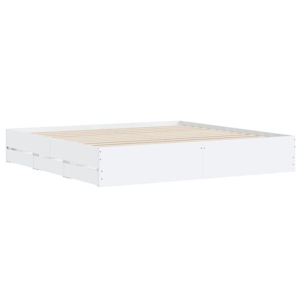 vidaXL Estructura cama con cajones madera ingeniería blanca 160x200 cm