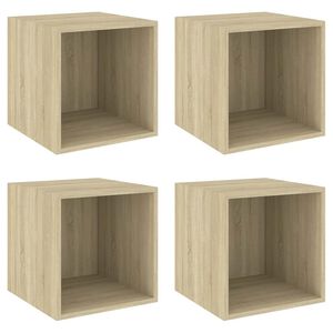 vidaXL Armario de pared 4 uds madera contrachapada roble 37x37x37 cm