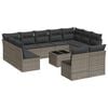 vidaXL Set de sof&aacute;s de jard&iacute;n 12 pzas con cojines rat&aacute;n sint&eacute;tico gris