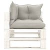 vidaXL Set muebles de palets de jard&iacute;n 9 pzas madera cojines taupe