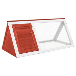 vidaXL Conejera jaula de animales de madera rojo
