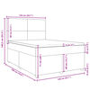 vidaXL Cama box spring con colch&oacute;n tela marr&oacute;n oscuro 140x190 cm
