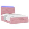 vidaXL Estructura cama otomana con colchones terciopelo rosa 140x190cm