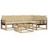 vidaXL Conjunto de sof&aacute;s de exterior 5 uds. y Beige