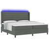 vidaXL Cama Box Spring LED con colch&oacute;n Gris oscuro 200 x 200 cm tela