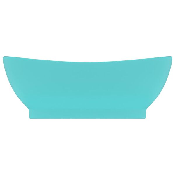 vidaXL Lavabo lujoso con rebosadero cer&aacute;mica verde claro 58,5x39cm
