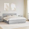vidaXL Estructura de cama con cabecera Gris Sonoma 180 x 200 cm