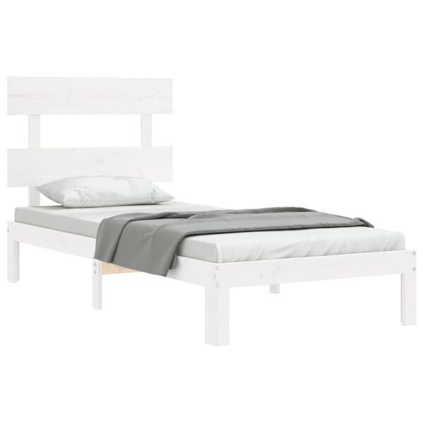 vidaXL Estructura cama sin colch&oacute;n madera maciza pino blanca 100x200cm