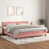 vidaXL Cama box spring con colch&oacute;n terciopelo rosa 200x200 cm