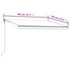 vidaXL Toldo retráctil automático crema 400x350 cm