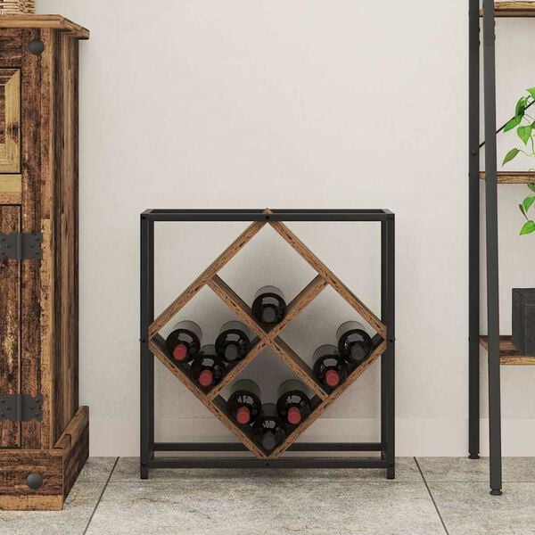 vidaXL Estante de Vino Madera vieja 51 x 18 x 52,5 cm