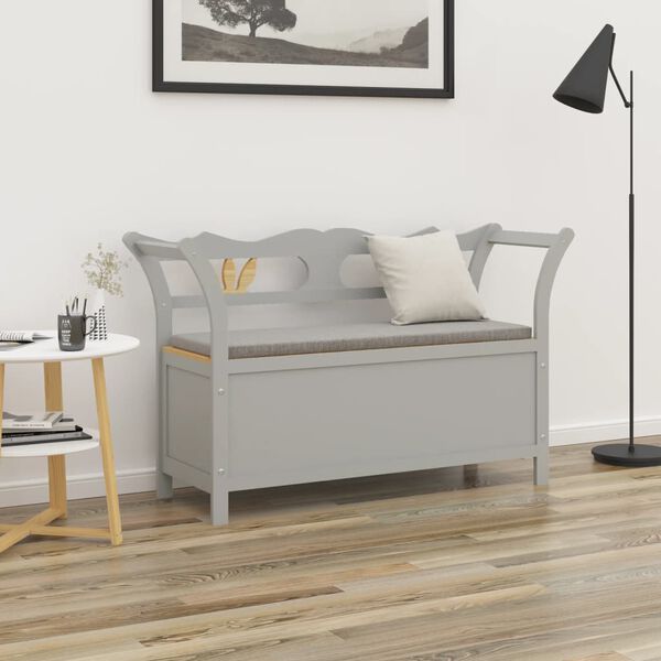 vidaXL Banco madera maciza de abeto gris 107x45x75,5 cm
