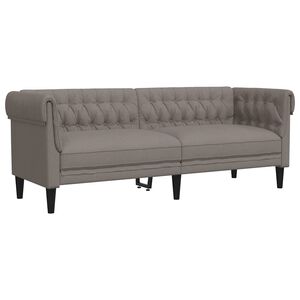 vidaXL Sof&aacute; Chesterfield de 3 plazas tela gris taupe