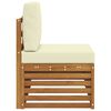 vidaXL Sof&aacute; modular de exterior con coj&iacute;n Natural 91 x 63 x 73 cm